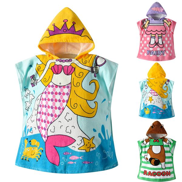 Baby Boys Girls Kids Bathrobe Cartoon Animals Hooded Bath Towel Pajamas Clothes