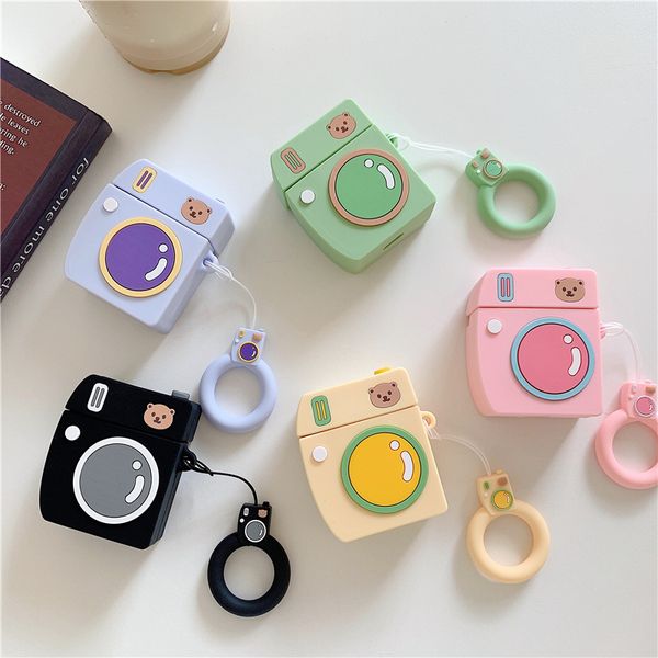 for airpods case cute cartoon camera earphone cases for apple airpods 2 cover funda with finger ring strap
for airpods case cute cartoon camera earphone cases for apple airpods 2 cover funda with finger ring strap