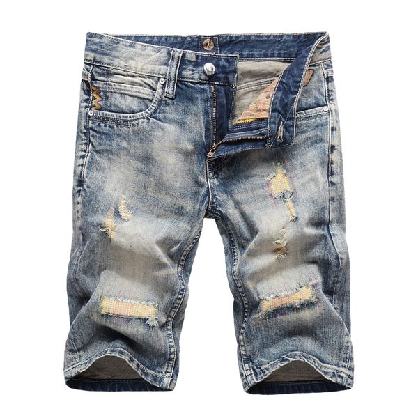 summer fashion men jeans shorts brand designer patchwork ripped jeans for men destroyed denim shorts hombre hip hop short, Blue
summer fashion men jeans shorts brand designer patchwork ripped jeans for men destroyed denim shorts hombre hip hop short, Blue