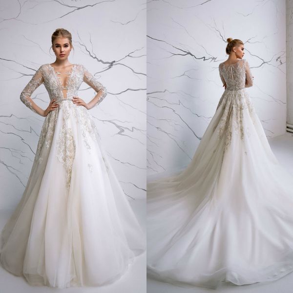 eva lendel 2020 свадебные платья с длинным рукавом v образным вырезом vestido de noiva линия кружева аппликация boho beach свадебное платье, White
eva lendel 2020 свадебные платья с длинным рукавом v образным вырезом vestido de noiva линия кружева аппликация boho beach свадебное платье, White