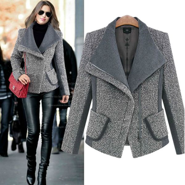 chic big lapel oblique zipper coat woolen jacket cardigan turn down collar slim outwear 2018, Black;brown
chic big lapel oblique zipper coat woolen jacket cardigan turn down collar slim outwear 2018, Black;brown