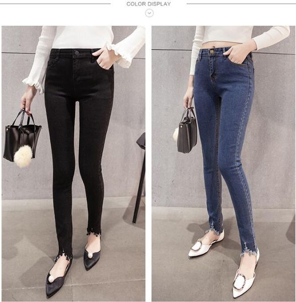 popular 2020 spring new european and american women's wear designer casual pants show thin leggings, mid waist women's jeans wo, Blue
popular 2020 spring new european and american women's wear designer casual pants show thin leggings, mid waist women's jeans wo, Blue