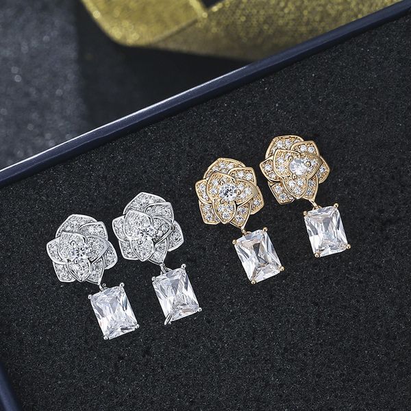 cute camellia stud earrings for women brand brass hypoallergenic earrings big zircon earings wedding jewelry z071, Golden;silver
cute camellia stud earrings for women brand brass hypoallergenic earrings big zircon earings wedding jewelry z071, Golden;silver
