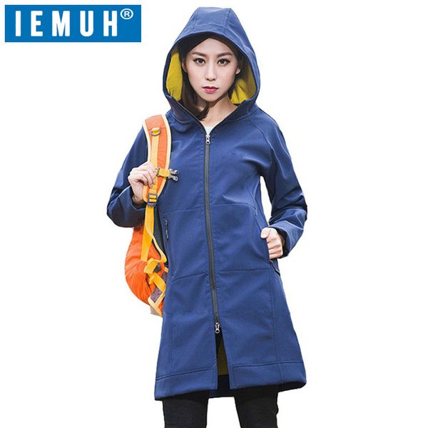 iemuh brand women winter hooded softshell thermal jacket female outdoor inner fleece hiking climbing jacket long coat, Blue;black
iemuh brand women winter hooded softshell thermal jacket female outdoor inner fleece hiking climbing jacket long coat, Blue;black