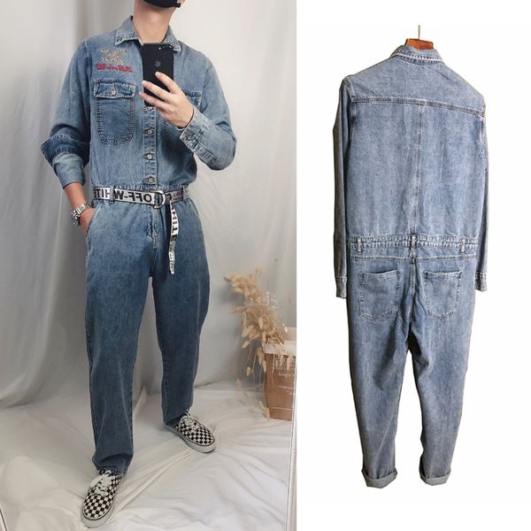 spring and autumn tooling denim jumpsuit male japanese straight straight fashion denim jumpsuit casual jeans, Blue
spring and autumn tooling denim jumpsuit male japanese straight straight fashion denim jumpsuit casual jeans, Blue