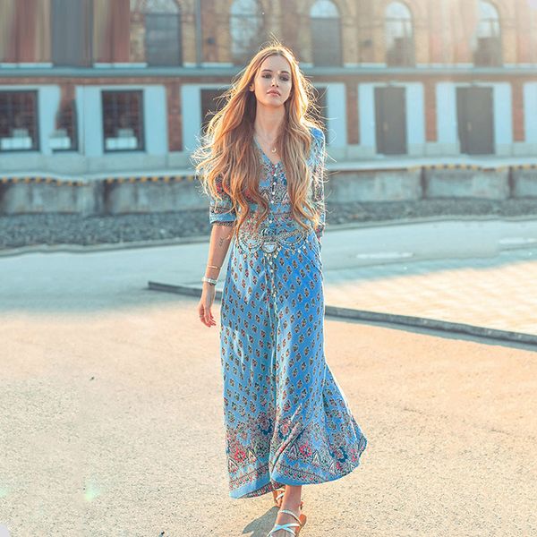 qnpqyx new casual summer dress women 2020 elegant print long dresses female vintage v neck boho beach party dress plus size, Black;gray
qnpqyx new casual summer dress women 2020 elegant print long dresses female vintage v neck boho beach party dress plus size, Black;gray