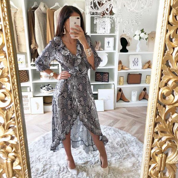 casual dresses fashion women vintage ruffles 4 colors leopard print deep v-neck holiday short front long back dress, Black;gray
casual dresses fashion women vintage ruffles 4 colors leopard print deep v-neck holiday short front long back dress, Black;gray