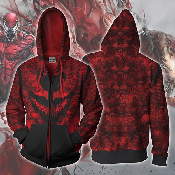 2018 new men hooded carnage 3d printed hoodies casual tracksuit casual zipper hoodie hooded hip hop, Black
2018 new men hooded carnage 3d printed hoodies casual tracksuit casual zipper hoodie hooded hip hop, Black