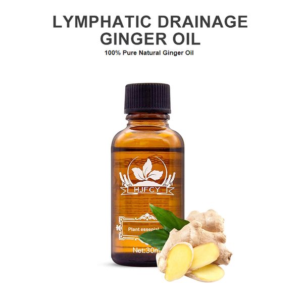

100% pure natural lymphatic drainage organic ginger essential oils, benefits for massage body massage skin care relax fragrance oil 30ml