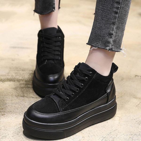 2019 new female spring sneakers height increasing fashion vulcanized shoes women black shoes lace up breath, Black;white
2019 new female spring sneakers height increasing fashion vulcanized shoes women black shoes lace up breath, Black;white