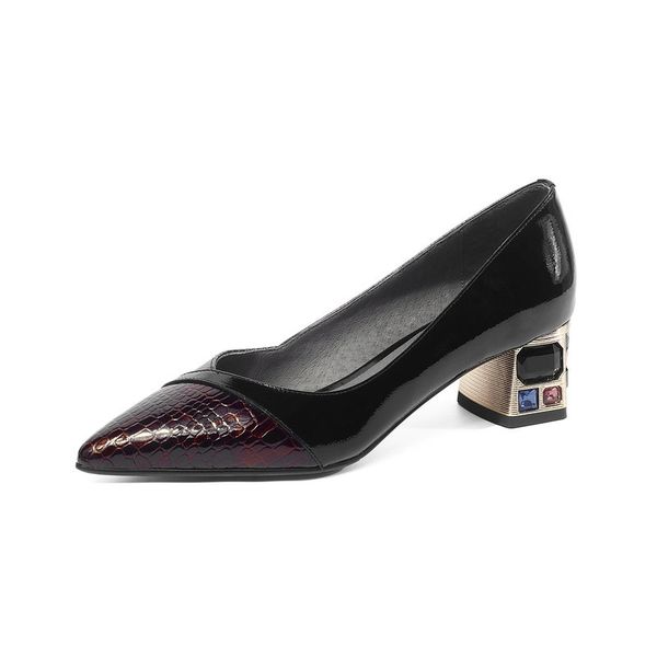 classic design crystal decoration women shoes 2020 spring summer chunky heels pumps fashion genuine leather shoes woman, Black
classic design crystal decoration women shoes 2020 spring summer chunky heels pumps fashion genuine leather shoes woman, Black