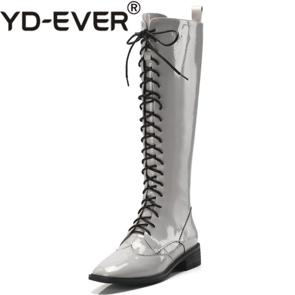yd-ever fashon new brand patent leather knee high boots high heels lace up motorcycle boots female long winter shoes woman, Black
yd-ever fashon new brand patent leather knee high boots high heels lace up motorcycle boots female long winter shoes woman, Black