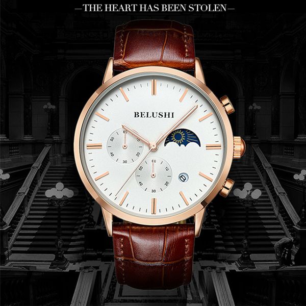 belushi new watch men's wristwatches high quality watch men leather waterproof quartz top man wrist, Slivery;brown
belushi new watch men's wristwatches high quality watch men leather waterproof quartz top man wrist, Slivery;brown
