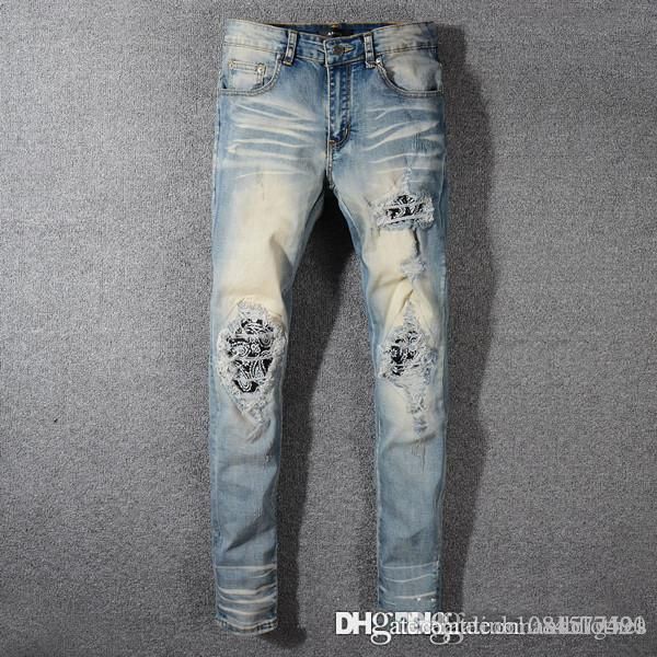 mens 19ss luxury designer jeans new mens ripped biker jeans slim fit motorcycle biker denim for jeans skinny pour hommes, Blue
mens 19ss luxury designer jeans new mens ripped biker jeans slim fit motorcycle biker denim for jeans skinny pour hommes, Blue