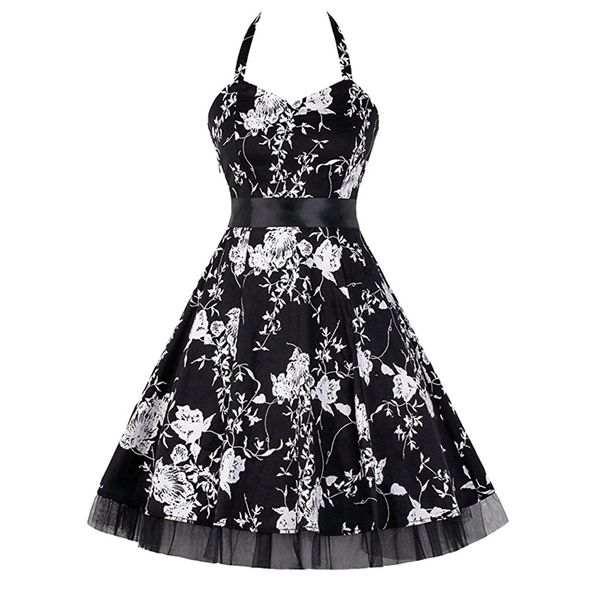 dress for women summer dress 2019 vintage polka halter floral sping retro rockabilly funny print vestidos, Black;gray
dress for women summer dress 2019 vintage polka halter floral sping retro rockabilly funny print vestidos, Black;gray