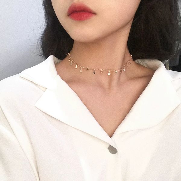 dream of the star sky gentle girl star pendant necklace exquisite zircon clavicle necklace, Silver
dream of the star sky gentle girl star pendant necklace exquisite zircon clavicle necklace, Silver