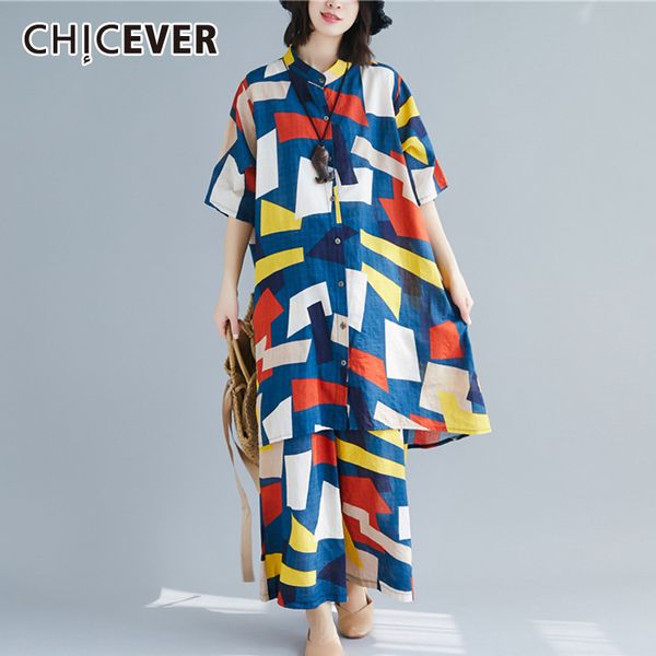 chicever geometric print hit color suit women stand collar half sleeve shirt wide leg pants summer two piece set female 2020 new, White
chicever geometric print hit color suit women stand collar half sleeve shirt wide leg pants summer two piece set female 2020 new, White