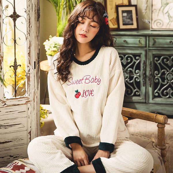 bzel flannel winter women pajamas set round neck sleepwear flano lovely home wear pyjama cherry sleep lounge lingerie underwear, Blue;gray
bzel flannel winter women pajamas set round neck sleepwear flano lovely home wear pyjama cherry sleep lounge lingerie underwear, Blue;gray