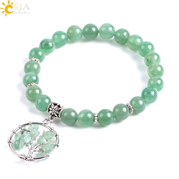 csja 7 chakras natural stones green aventurine bracelets bangles yoga mala beads healing for women tree of life pendant e878, Black
csja 7 chakras natural stones green aventurine bracelets bangles yoga mala beads healing for women tree of life pendant e878, Black