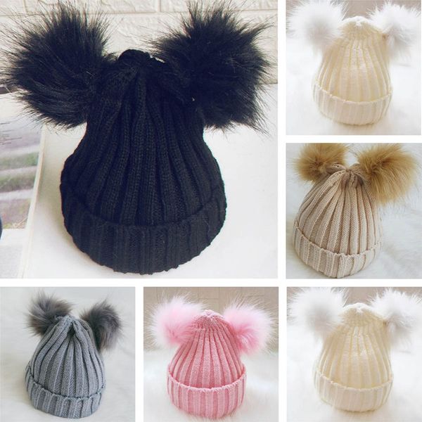 children's winter toddler baby kids faux fur hat cap beanie with 2 two double pom poms pompom ears funny hat for boys and girls
children's winter toddler baby kids faux fur hat cap beanie with 2 two double pom poms pompom ears funny hat for boys and girls