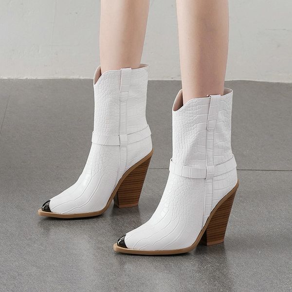 2019 autumn winter ankle boots women boots pu leather wedges high heel western pointed toe fashion shoes black white
2019 autumn winter ankle boots women boots pu leather wedges high heel western pointed toe fashion shoes black white