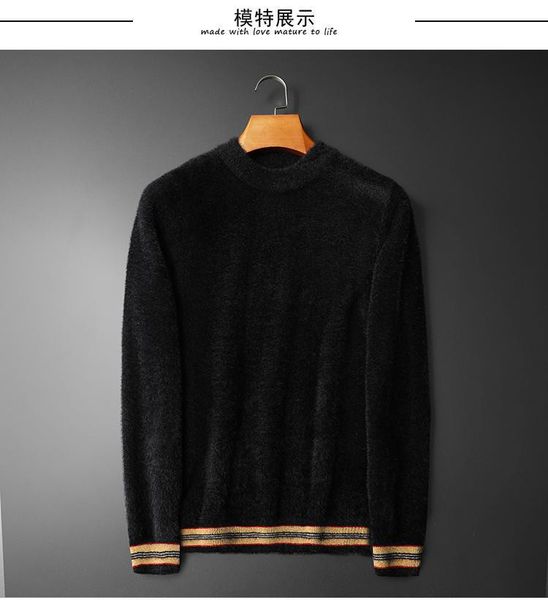 2019 autumn and winter new letter embroidery sweater thick mink sweater, White;black
2019 autumn and winter new letter embroidery sweater thick mink sweater, White;black