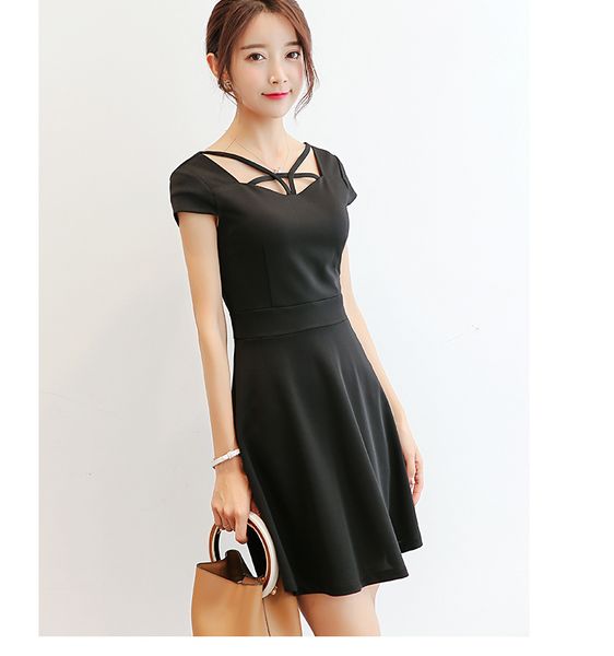 wither black pure color dress bigger sizes of cultivate one's morality fashion dress, Black;gray
wither black pure color dress bigger sizes of cultivate one's morality fashion dress, Black;gray