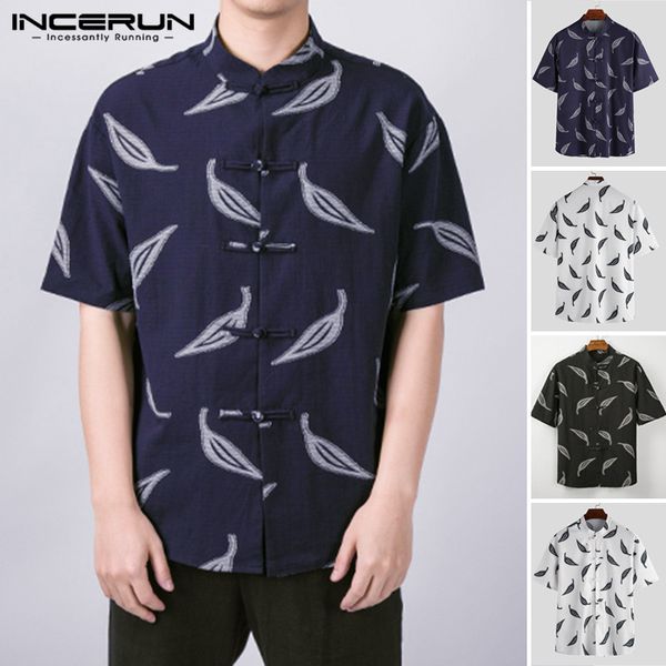 incerun mens short sleeve shirt chinese style printed shirts man ethnic loose buckle blouse casual summer stand collar, White;black
incerun mens short sleeve shirt chinese style printed shirts man ethnic loose buckle blouse casual summer stand collar, White;black