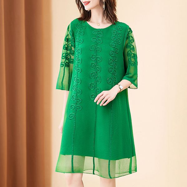 сетка дряблая большого размера живота вышитые матери платье 2020 летом новый женский прикрывает платье, White;black 
сетка дряблая большого размера живота вышитые матери платье 2020 летом новый женский прикрывает платье, White;black