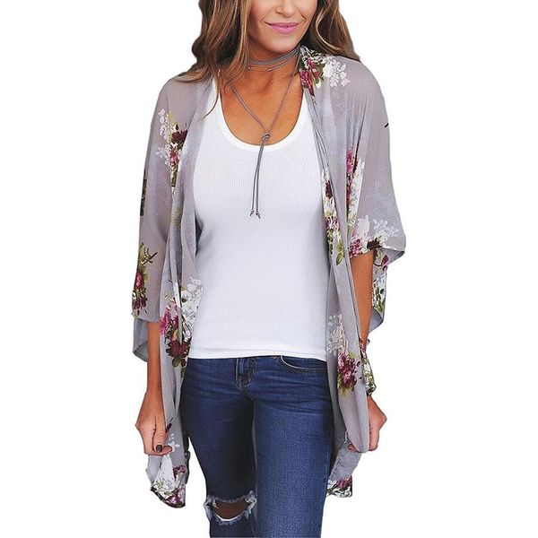 women chiffon kimono oversized floral printed shawls summer beach bikini cover up shirt. bikini cover-up, Blue;gray
women chiffon kimono oversized floral printed shawls summer beach bikini cover up shirt. bikini cover-up, Blue;gray
