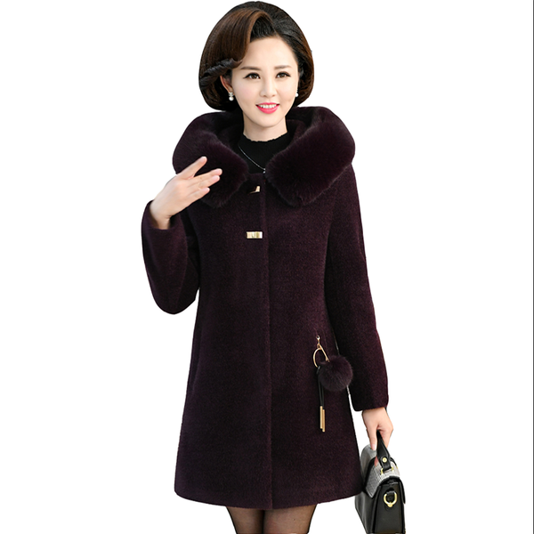 new winter mother's mink down jacket fashion noble plus size parka jackets medium long thick warm hooded coat women's overcoat, Black
new winter mother's mink down jacket fashion noble plus size parka jackets medium long thick warm hooded coat women's overcoat, Black