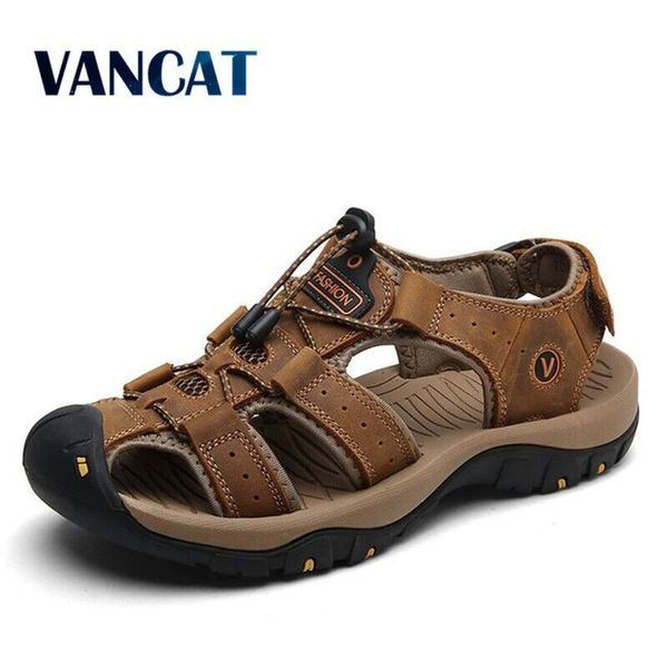 vancat 2019 new big size genuine leather cowhide men sandals summer quality beach slippers casual sneakers outdoor beach shoes y200107, Black
vancat 2019 new big size genuine leather cowhide men sandals summer quality beach slippers casual sneakers outdoor beach shoes y200107, Black