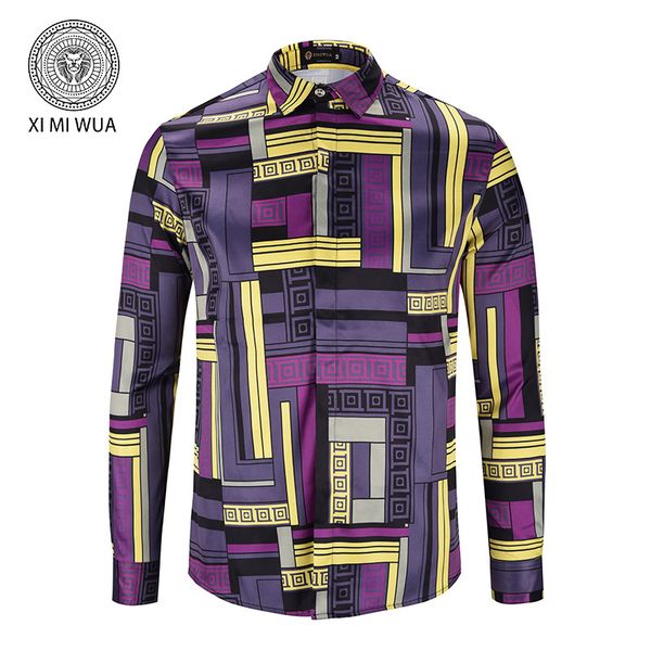2019 retro designer shirts men long sleeve shirt casual slim fit streetwear formal prom social shirt chemise homme, White;black
2019 retro designer shirts men long sleeve shirt casual slim fit streetwear formal prom social shirt chemise homme, White;black