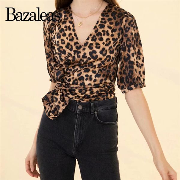 bazaleas vintage leopard print womens and blouse 2020 blusa feminina fashion v neck wrap blusas, White
bazaleas vintage leopard print womens and blouse 2020 blusa feminina fashion v neck wrap blusas, White
