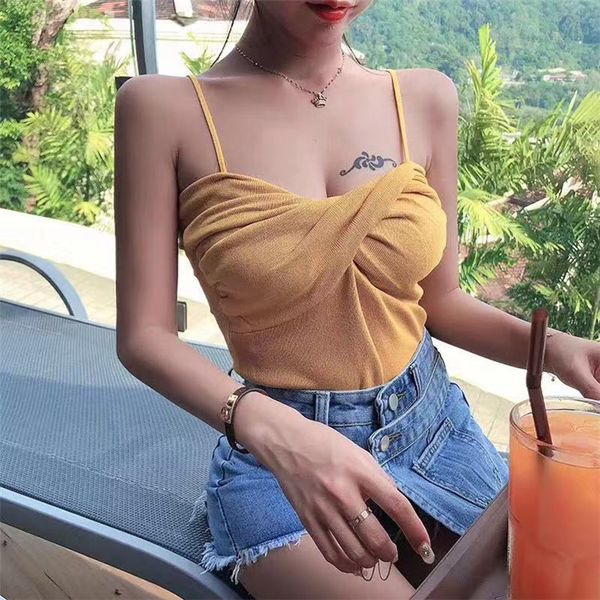 girls knitted twisted neck camis short sleeveless shirts female stretchy camisoles tanks crop for women, White
girls knitted twisted neck camis short sleeveless shirts female stretchy camisoles tanks crop for women, White
