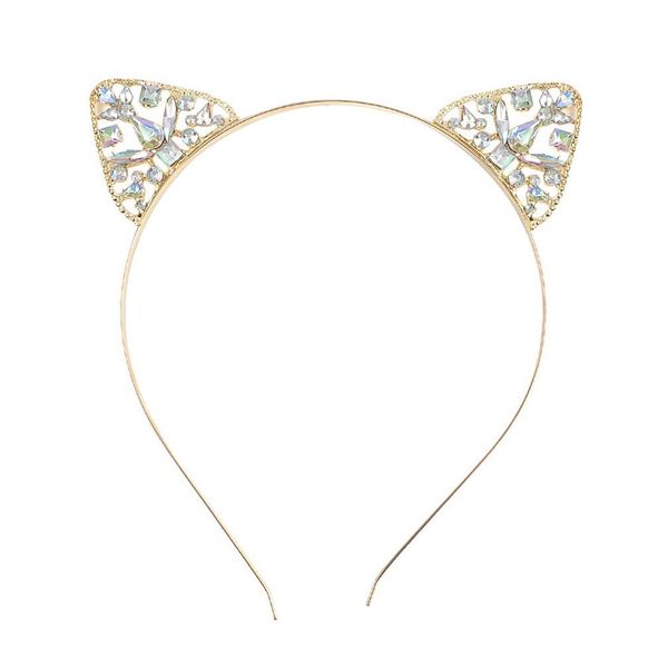 women girls hair hoop glitter crystal rhinestone cat ear headband hairband costume party hair band accessories, Golden;white
women girls hair hoop glitter crystal rhinestone cat ear headband hairband costume party hair band accessories, Golden;white