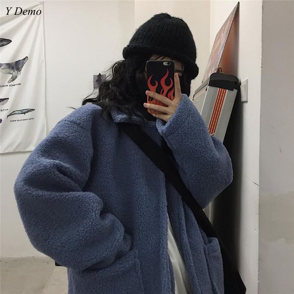 winter lamb fur cardigan harajuku women oversized thickening cotton-padded jacket lovers couple outerwear, Black;brown
winter lamb fur cardigan harajuku women oversized thickening cotton-padded jacket lovers couple outerwear, Black;brown