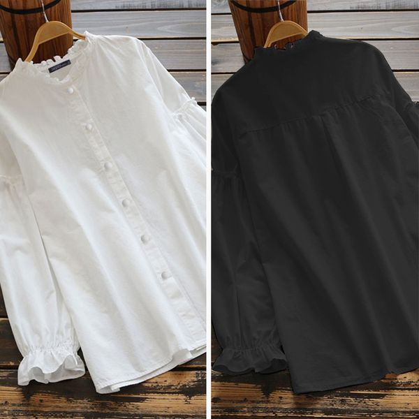 zanzea 2020 fashion women and blouses ladies casual solid shirts ruffles sleeve tunic blusas oversized chemiser mujer, White
zanzea 2020 fashion women and blouses ladies casual solid shirts ruffles sleeve tunic blusas oversized chemiser mujer, White