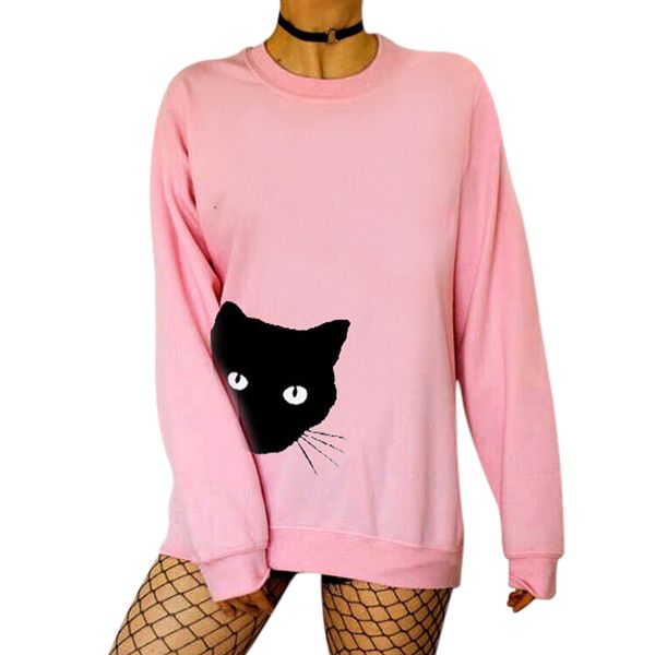 cat print loose o-neck pink sweatshirt women 2019 spring autumn new long sleeve 5 colors pullovers ladies clothes, Black
cat print loose o-neck pink sweatshirt women 2019 spring autumn new long sleeve 5 colors pullovers ladies clothes, Black