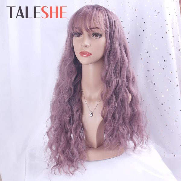 long wavy with air bangs water wave synthetic wigs for women lolita natural hair purple 26 inch cosplay african american taleshe, Black
long wavy with air bangs water wave synthetic wigs for women lolita natural hair purple 26 inch cosplay african american taleshe, Black