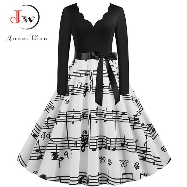 women long sleeve winter vintage dresses black music note print v-neck rockabilly pin up party dress vestidos plus size, Black;gray
women long sleeve winter vintage dresses black music note print v-neck rockabilly pin up party dress vestidos plus size, Black;gray
