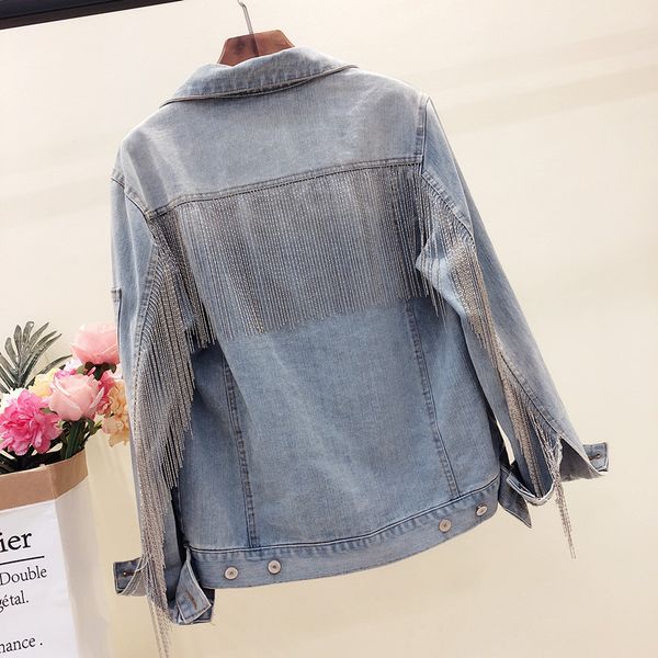 streetwear tassel denim coat autumn 2019 new heavy nail chains jeans jacket women light blue fashion loose windbreaker tide 770, Black;brown
streetwear tassel denim coat autumn 2019 new heavy nail chains jeans jacket women light blue fashion loose windbreaker tide 770, Black;brown