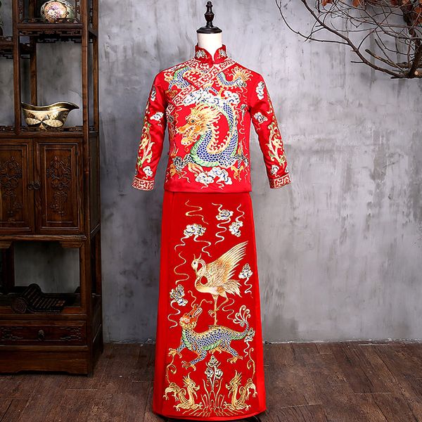ethnic clothing traditional chinese embroidery cheongsam men dragon phoenix style uomo vestidos formales qipao top, Red
ethnic clothing traditional chinese embroidery cheongsam men dragon phoenix style uomo vestidos formales qipao top, Red