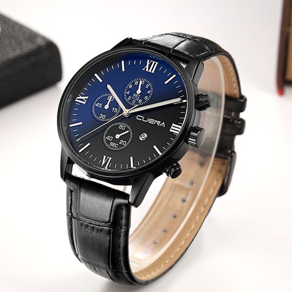 new cuena men's watch army sports quartz watches leather strap waterproof wristwatch man relogios clock black and blue watch, Slivery;brown
new cuena men's watch army sports quartz watches leather strap waterproof wristwatch man relogios clock black and blue watch, Slivery;brown