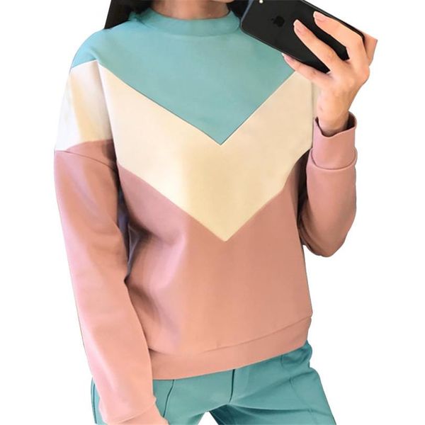color stitching tracksuit round neck pullover sweatshirt and pant two piece set female fashion new funny, Gray
color stitching tracksuit round neck pullover sweatshirt and pant two piece set female fashion new funny, Gray