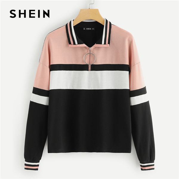 shein multicolor elegant preppy o-ring zip half placket cut and sew colorblock sweatshirt 2018 autumn casual women sweatshirts, Black
shein multicolor elegant preppy o-ring zip half placket cut and sew colorblock sweatshirt 2018 autumn casual women sweatshirts, Black
