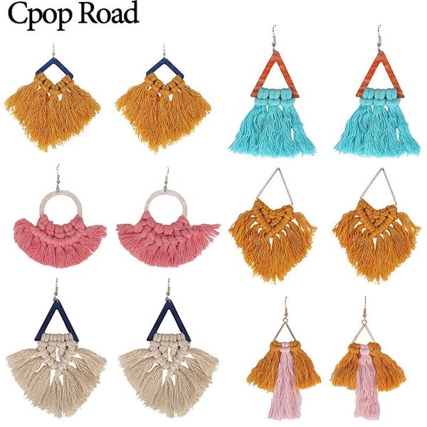 cpop boho handmade macrame earrings triangle ethnic feather fringe tassel earrings bridesmaid gifts wedding jewelry accessories, Silver
cpop boho handmade macrame earrings triangle ethnic feather fringe tassel earrings bridesmaid gifts wedding jewelry accessories, Silver