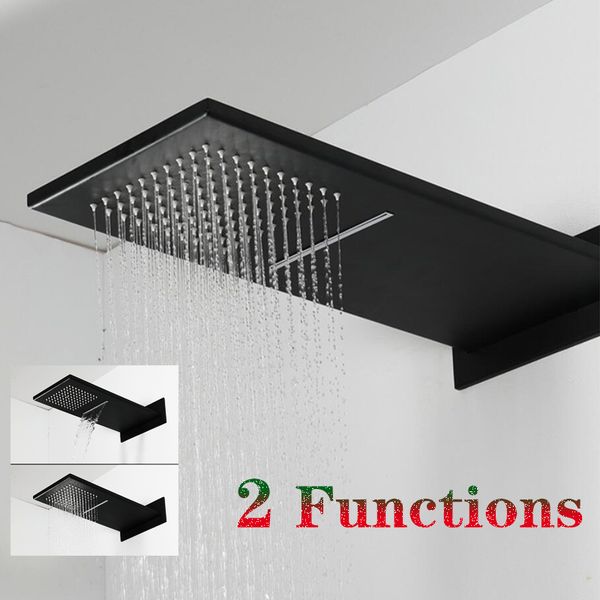 unique design blackedned bathroom wall mounted large showerheads waterfall and rain 2 function high flow shower 304 stainless steel
unique design blackedned bathroom wall mounted large showerheads waterfall and rain 2 function high flow shower 304 stainless steel