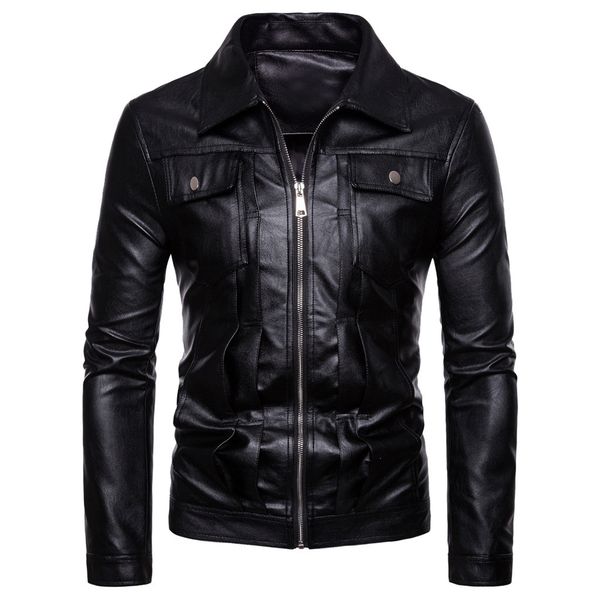 autumn and winter jacket men casual solid color long-sleeved vintage jacket slim leather chamarra hombre jaqueta masculino, Black;brown
autumn and winter jacket men casual solid color long-sleeved vintage jacket slim leather chamarra hombre jaqueta masculino, Black;brown