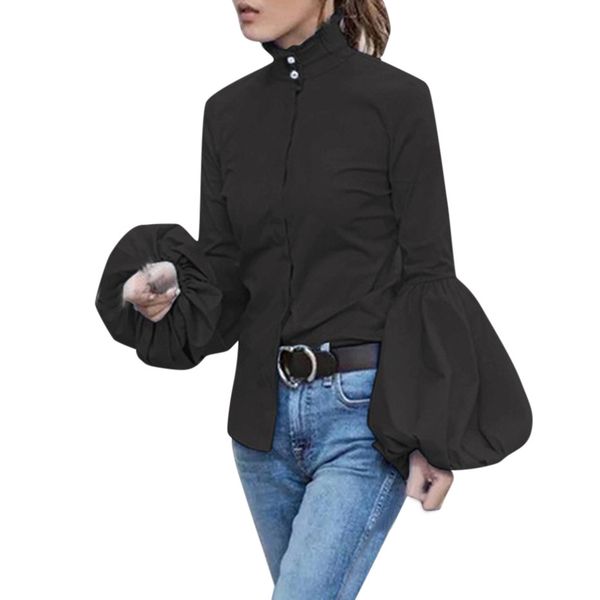 sagace women's solid color button turtleneck bell sleeve women's shirt 2020 autumn and winter new fashion selling, White
sagace women's solid color button turtleneck bell sleeve women's shirt 2020 autumn and winter new fashion selling, White